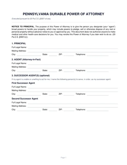 pennsylvania-power-of-attorney form