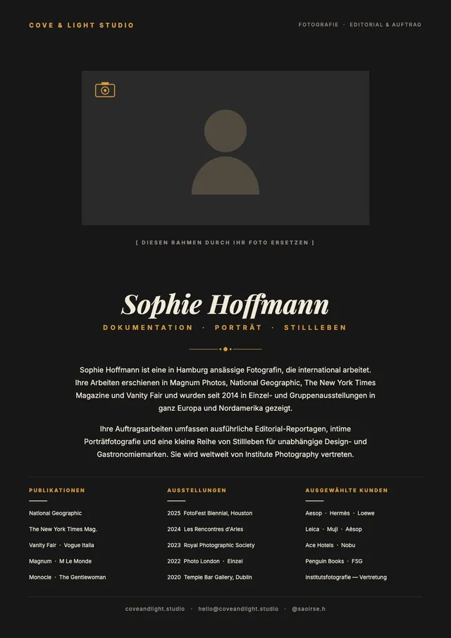 Biografie für Fotografen