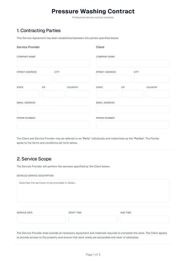 pressure-washing-contract form