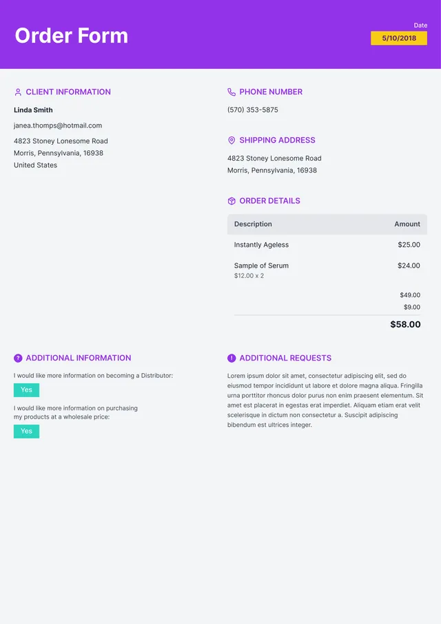 professional-receipt form