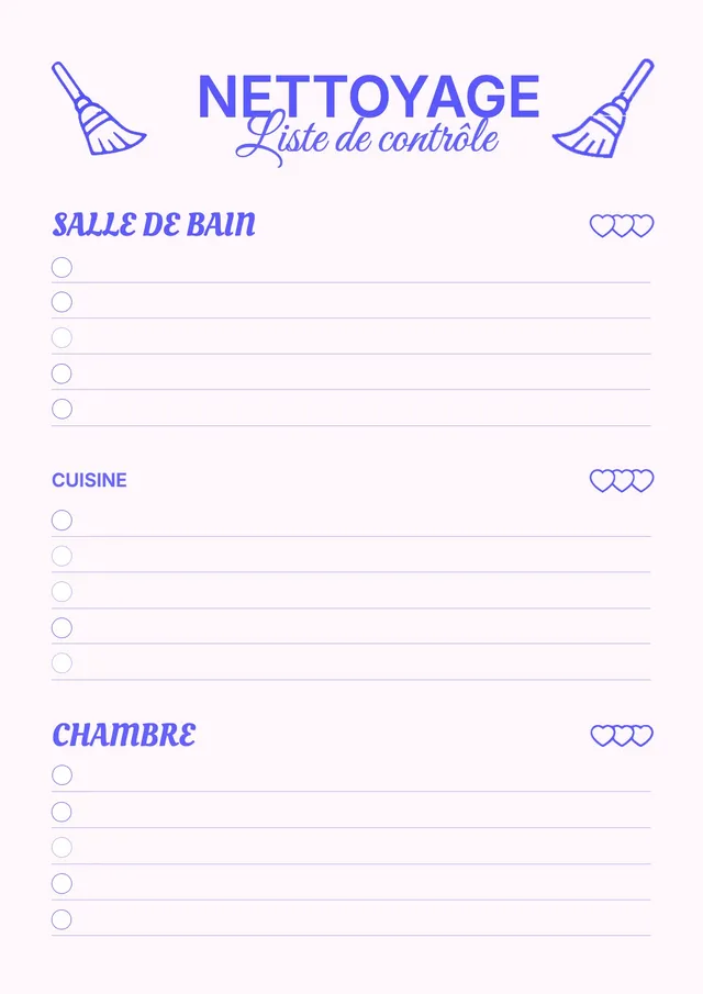 Check-list de ménage violette