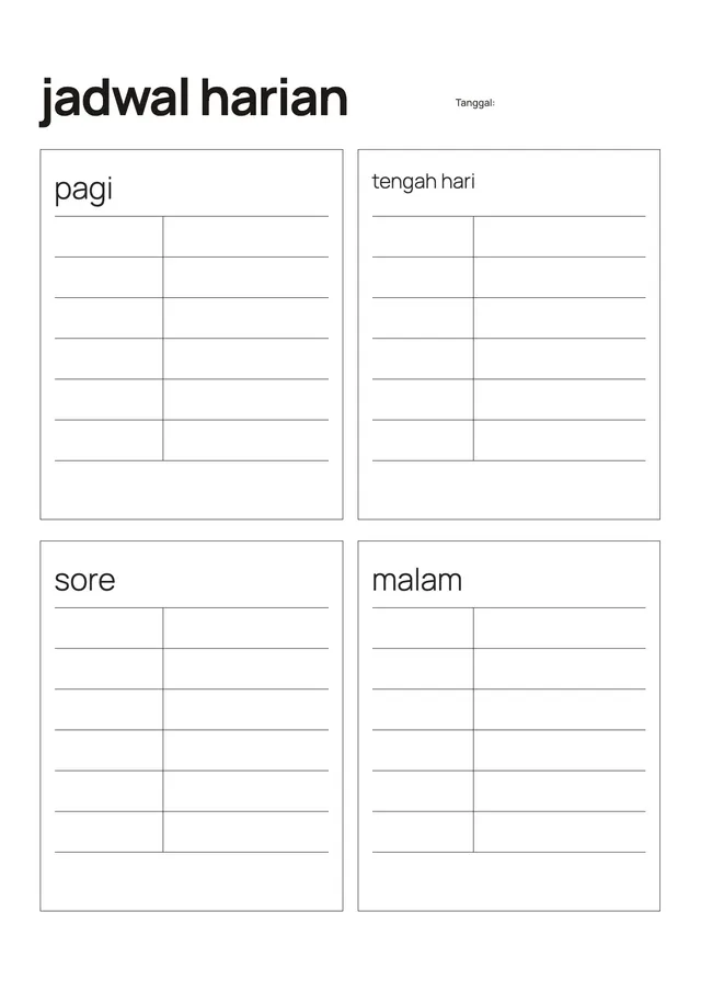 Jadwal Harian Kuadran