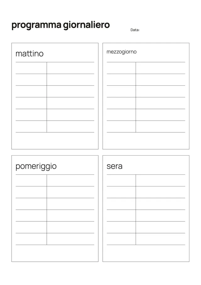 Programma giornaliero a quadranti