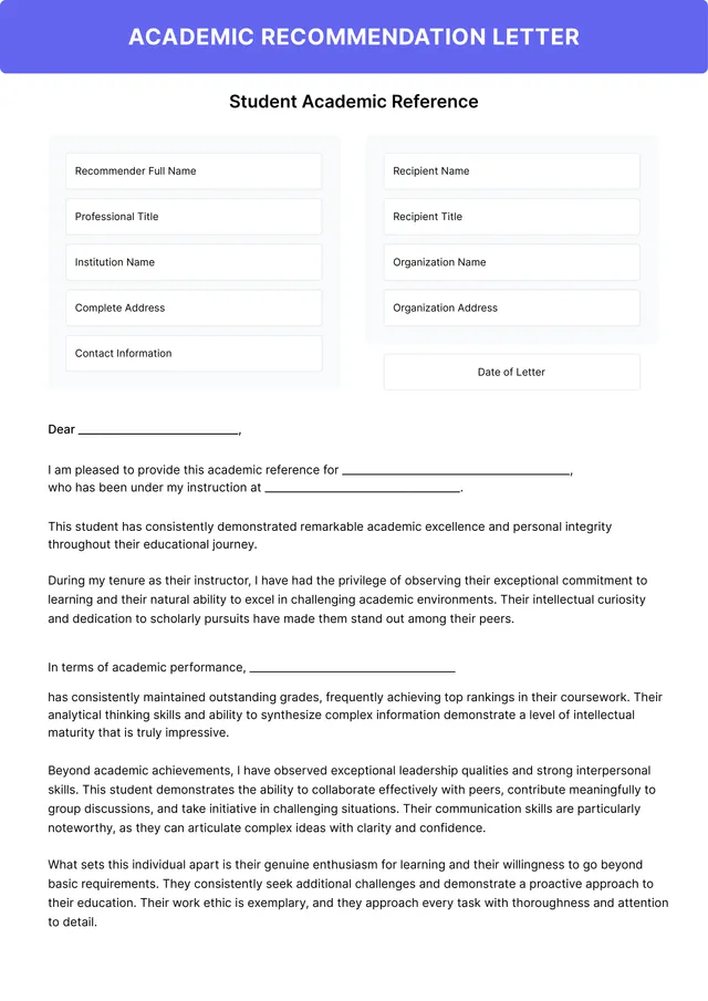 recommendation-letter form