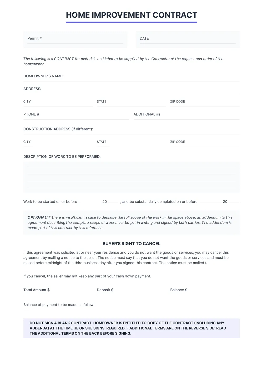 remodeling-contract form
