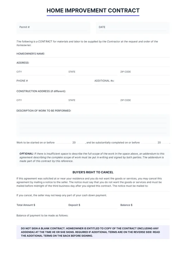remodeling-contract form