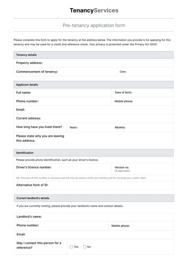 rental-application form