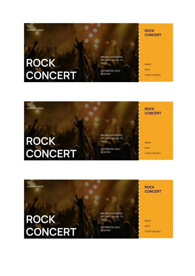 rock concert ticket template