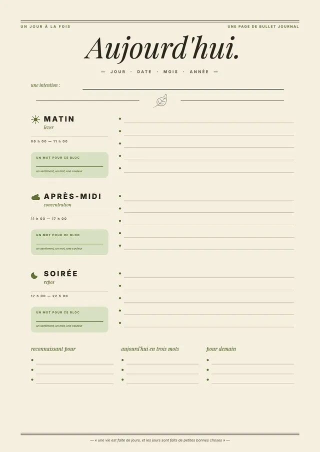 Liste de tâches bullet journal vert sauge