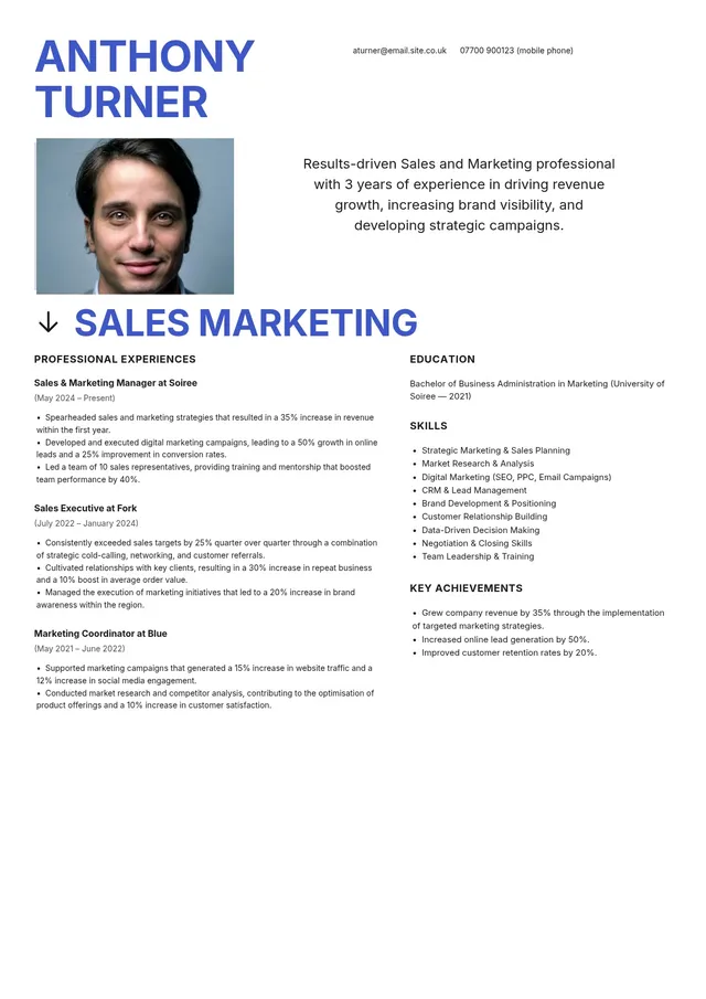 sales-and-marketing-manager-resume form