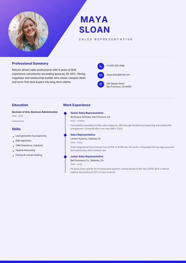 sales-representative-resume form