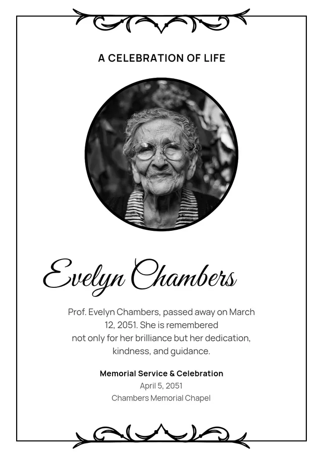 sample obituary template