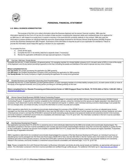 sba-413 form