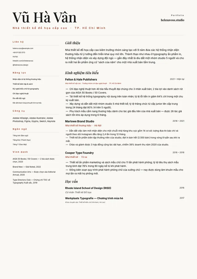 CV thiết kế đồ họa cấp cao