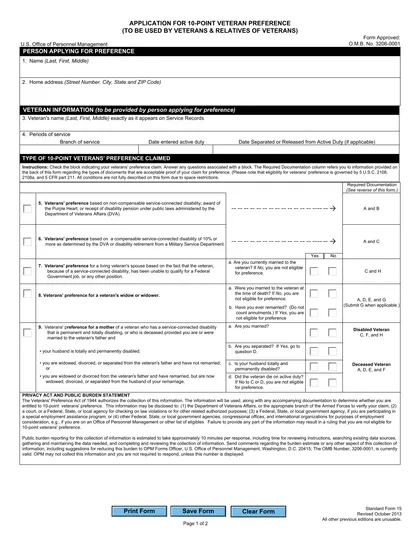 sf-15 form