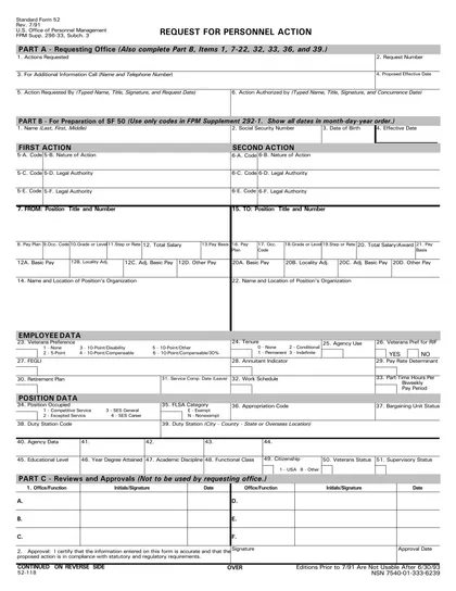 sf-52 form