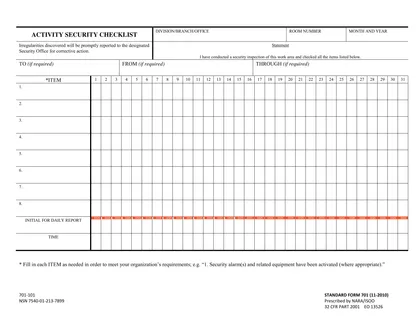 sf-701 form