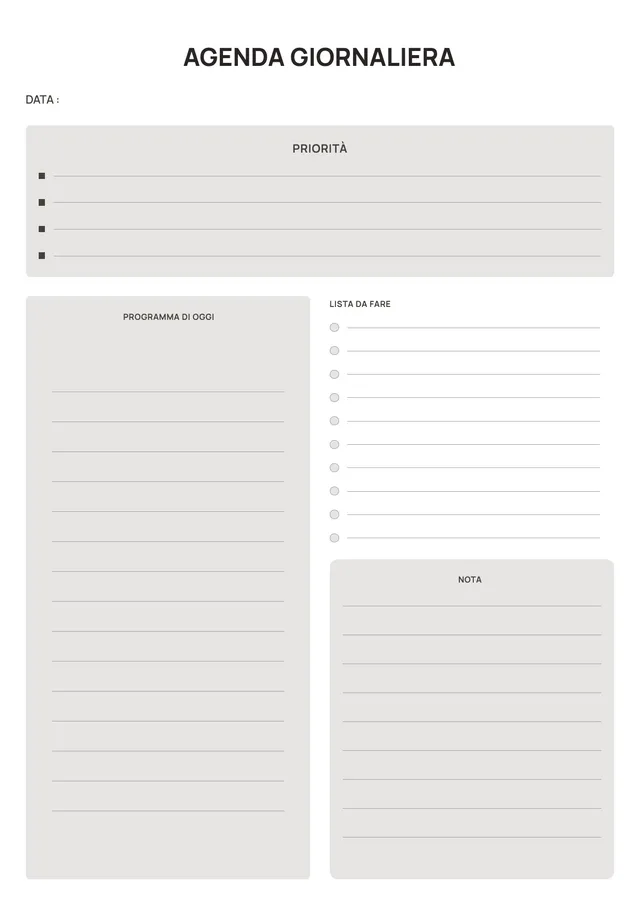Agenda giornaliera semplice