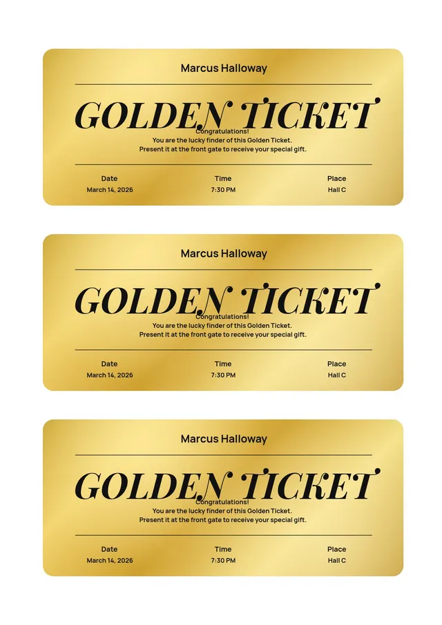 simple golden ticket template