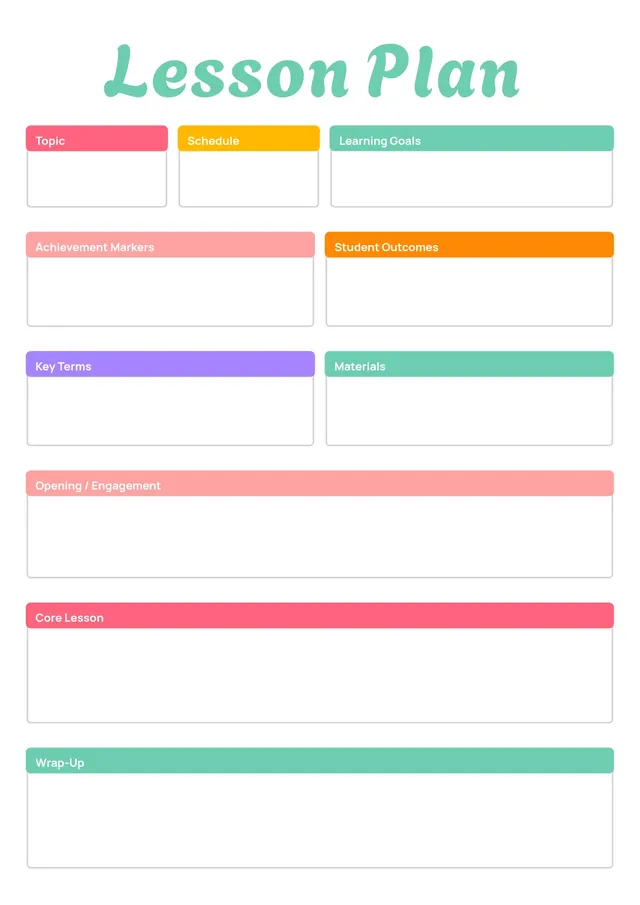 simple lesson plan template