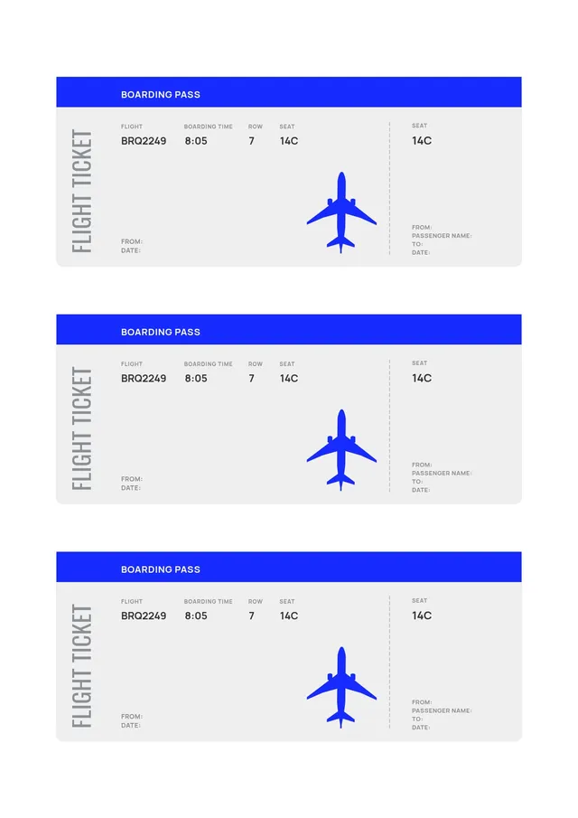 simple plane ticket template