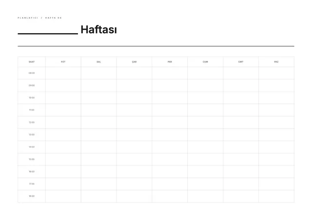 Sade haftalık ders programı