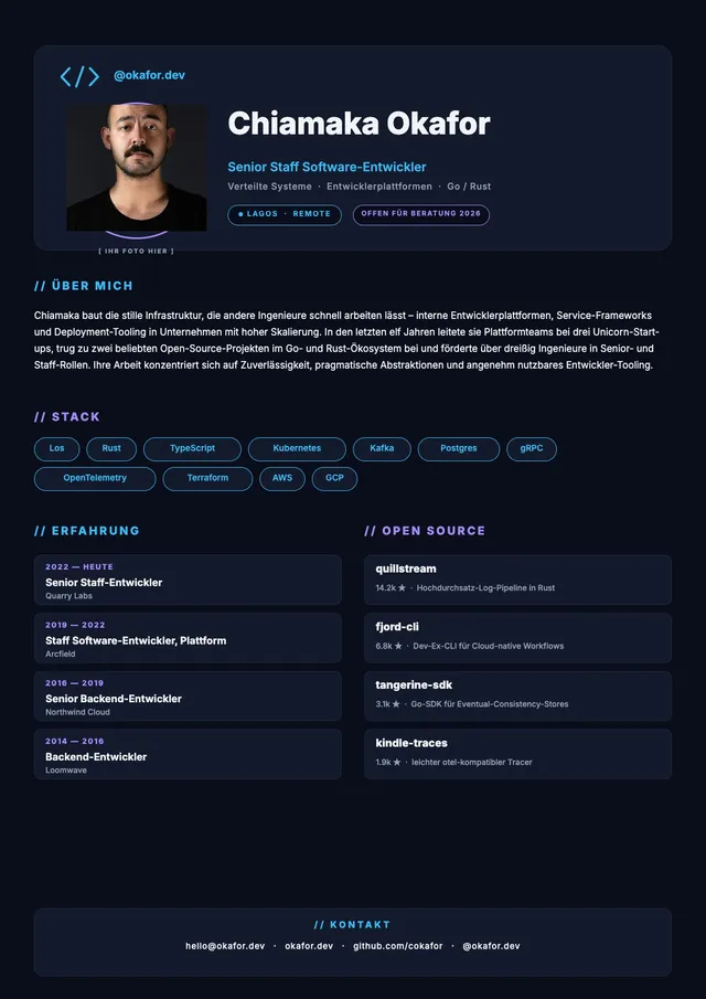 Biografie für Softwareentwickler