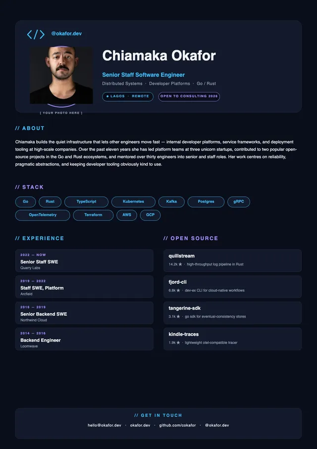 software-developer-bio form