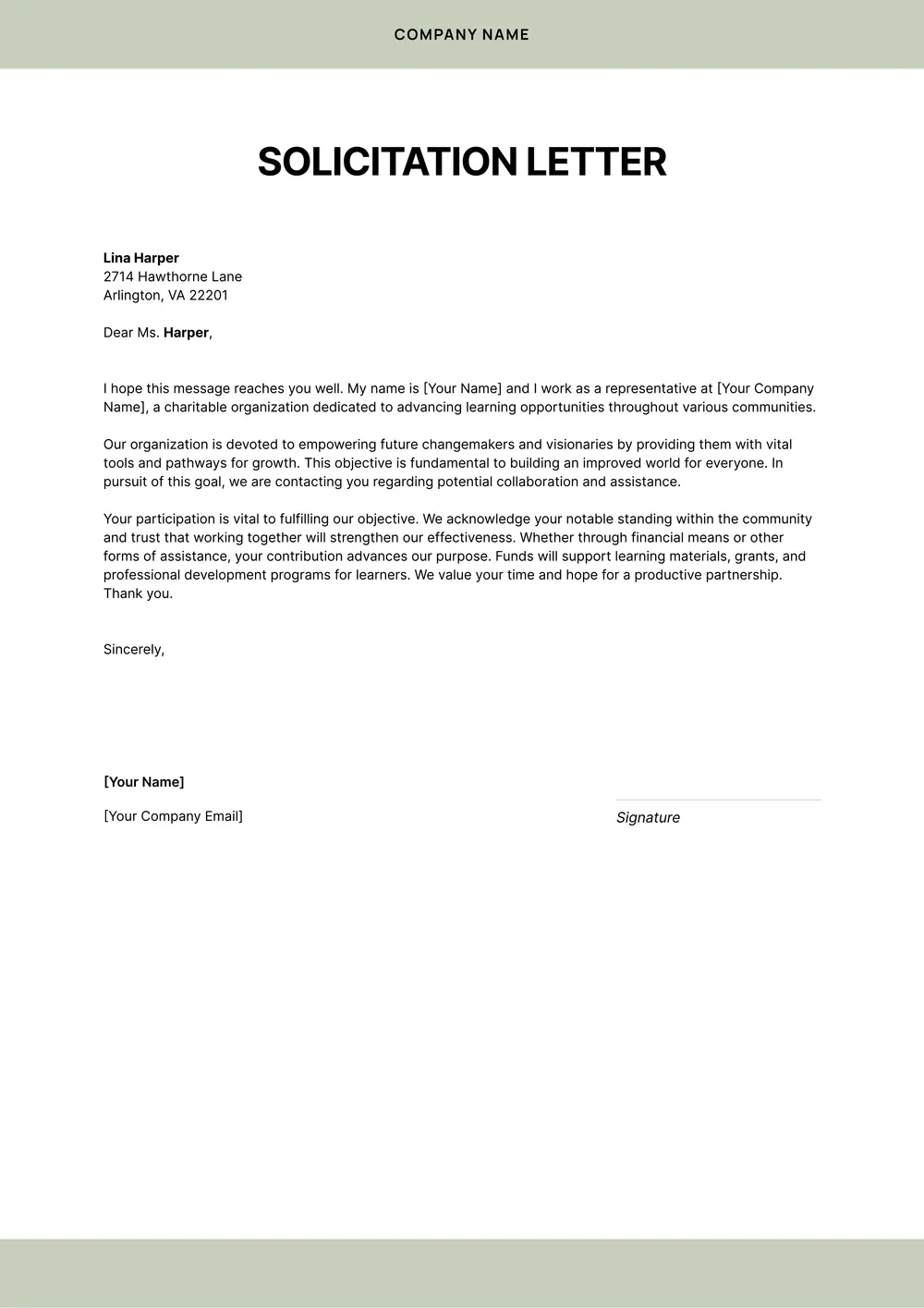 solicitation-letter form
