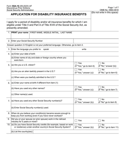 ssa-16 form