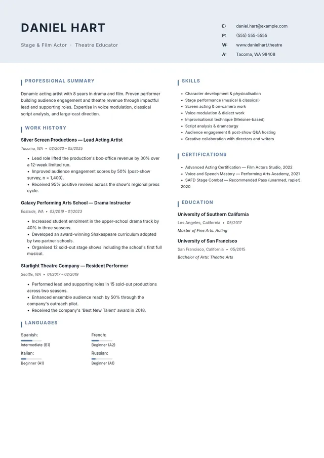 stage-and-film-actor-resume form