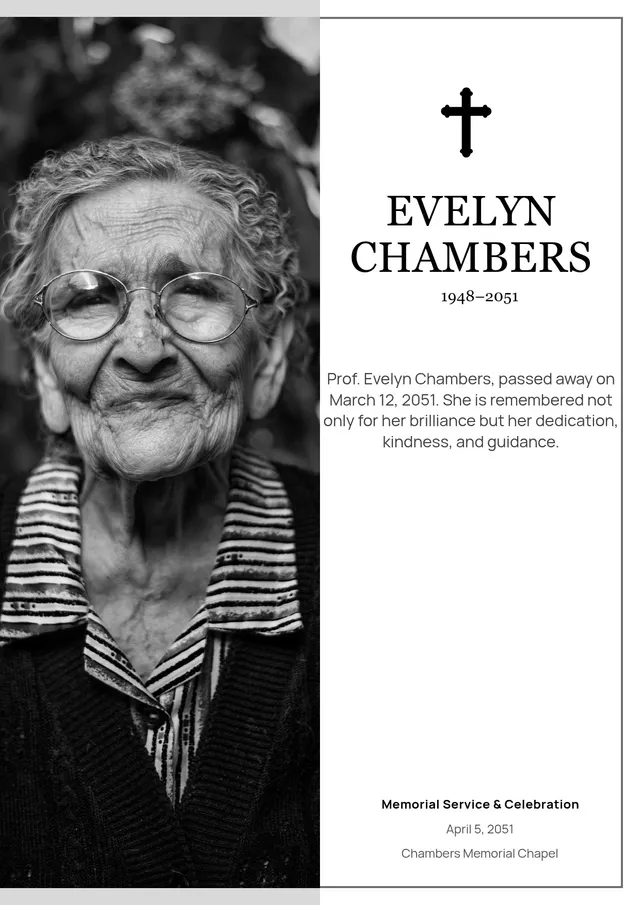 standard obituary template