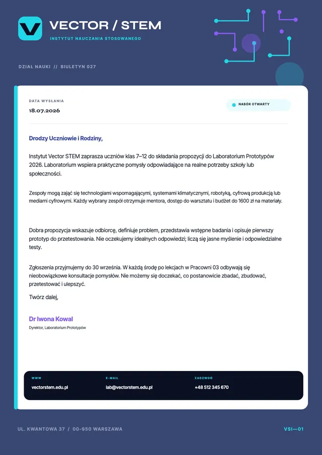 Papier firmowy dla szkoły STEM – szablon