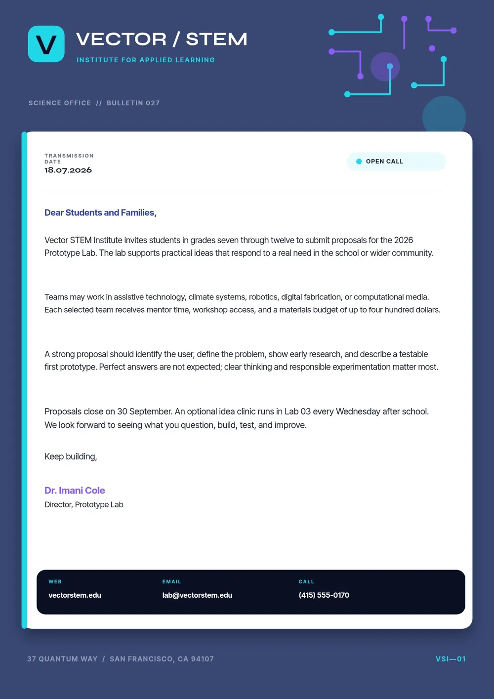 stem school letterhead template