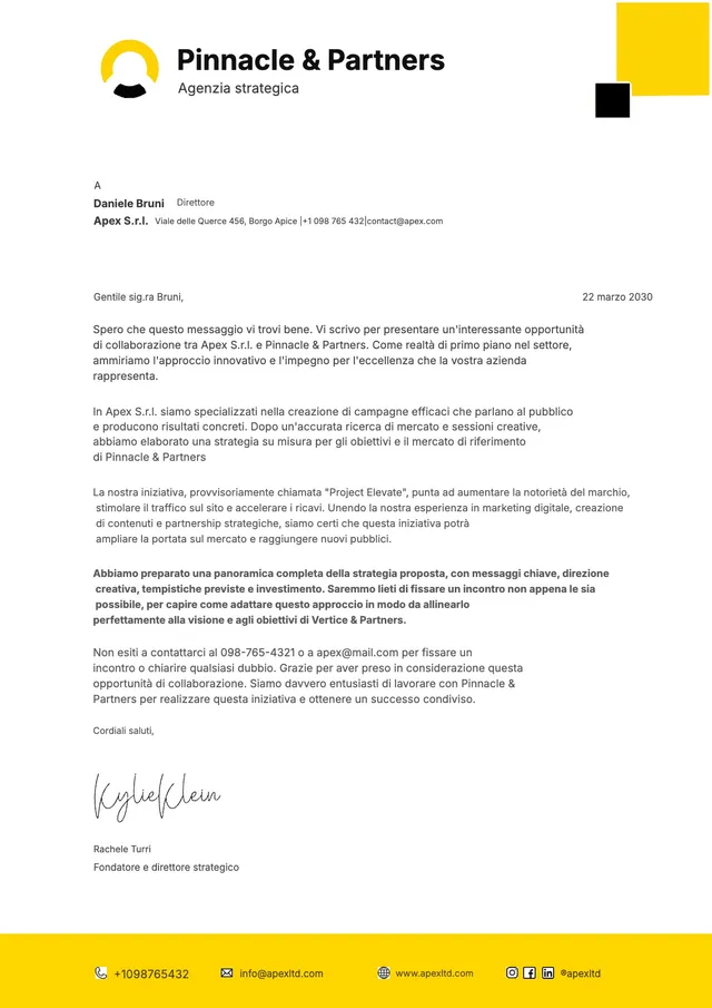 Carta intestata per proposte di agenzia strategica