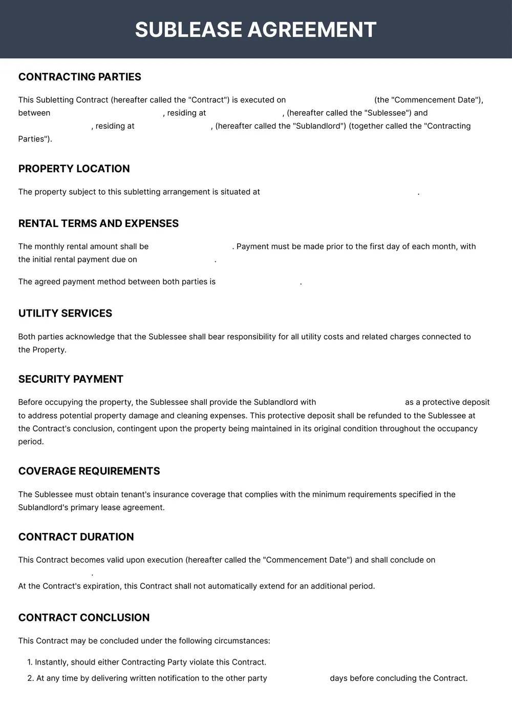 sublease-agreement form