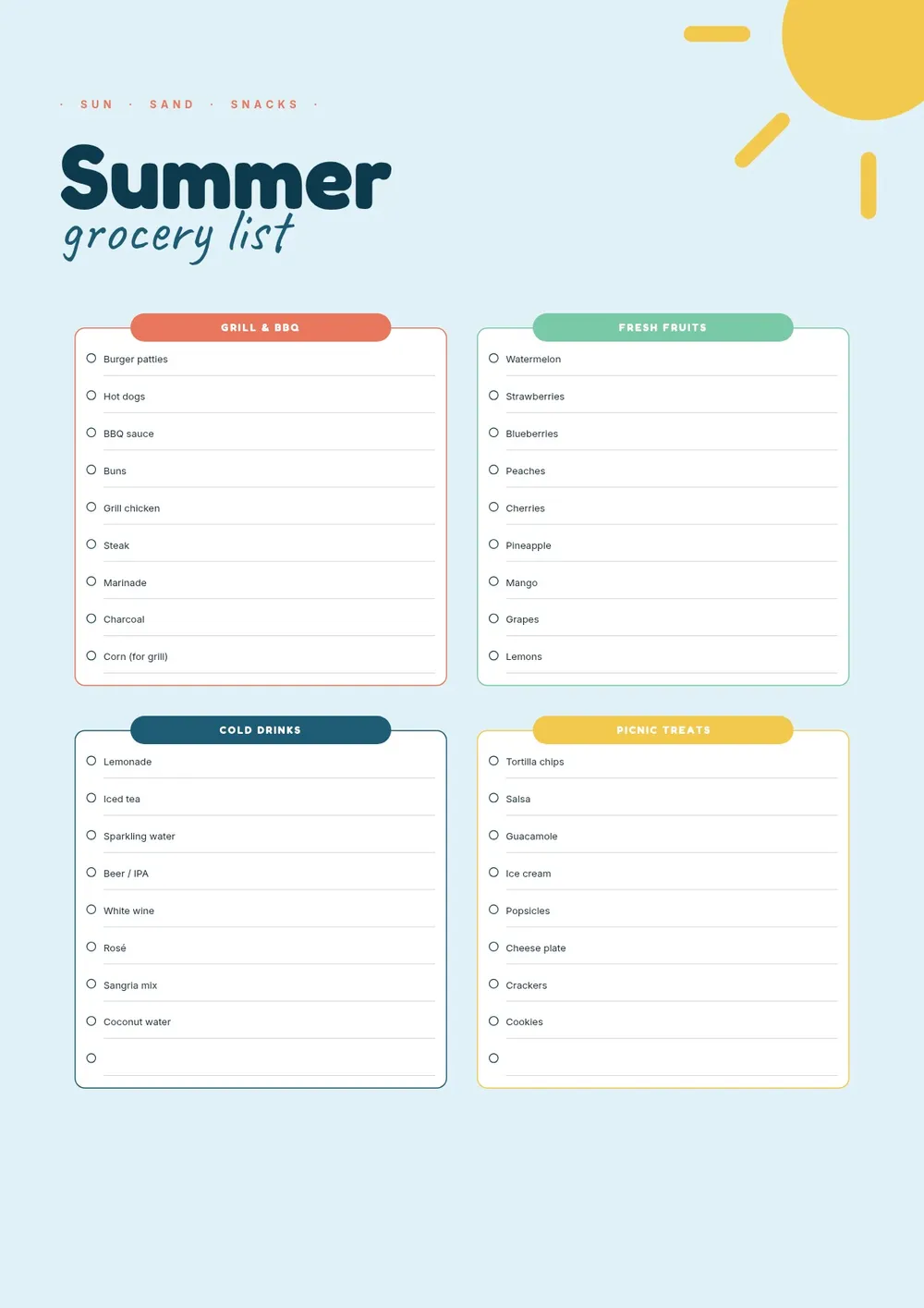 summer-grocery-list form