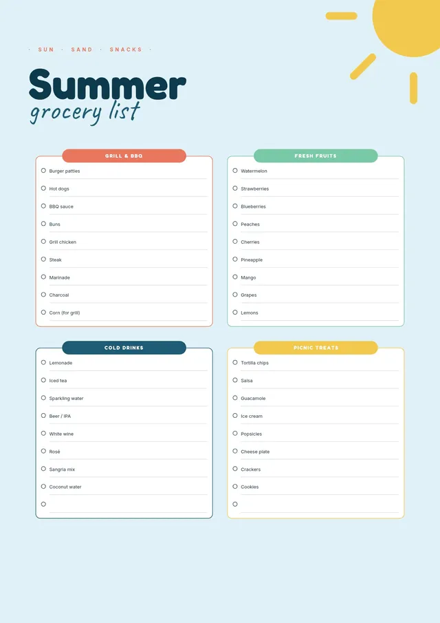 summer-grocery-list form
