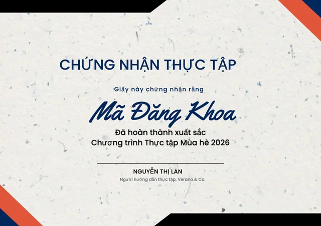 Mẫu giấy chứng nhận thực tập hè