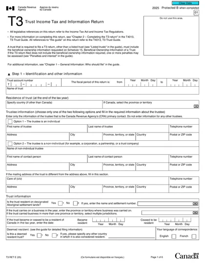 t3ret form