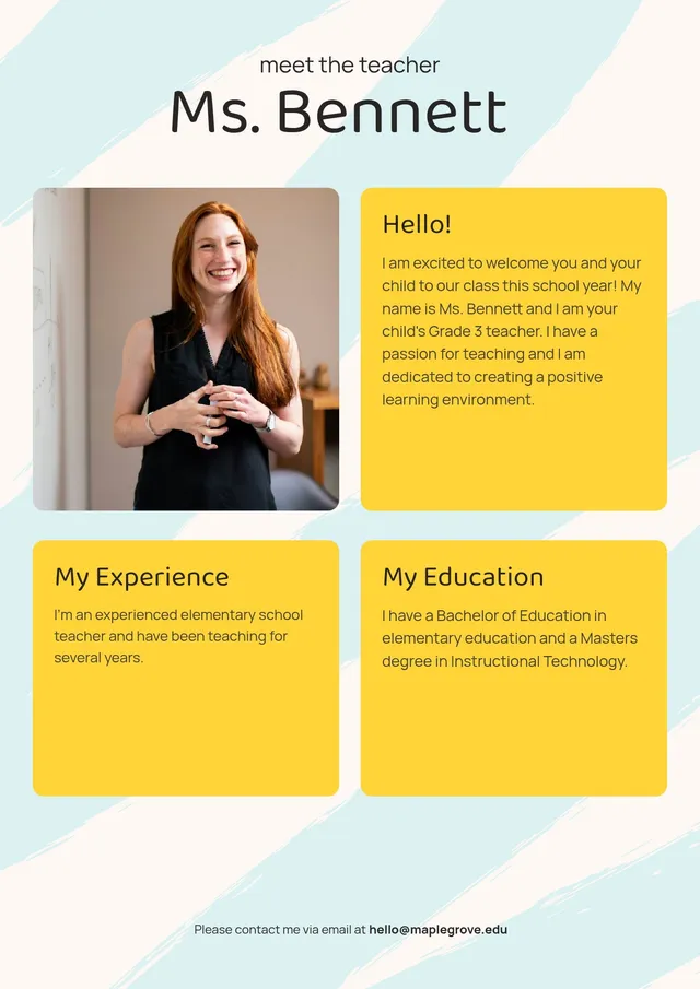 teacher introduction template