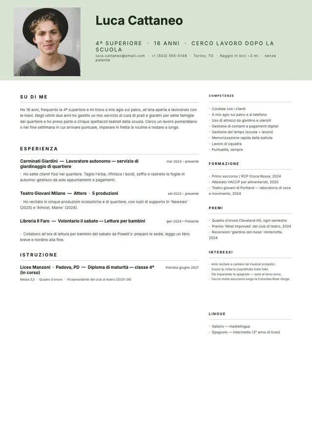 Curriculum per adolescenti