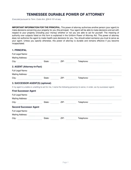tennessee-power-of-attorney form