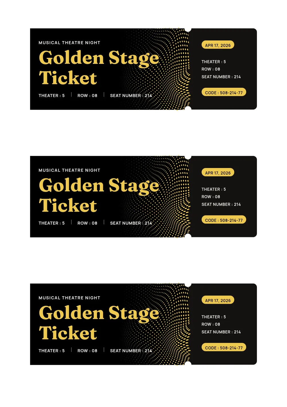 theater ticket template