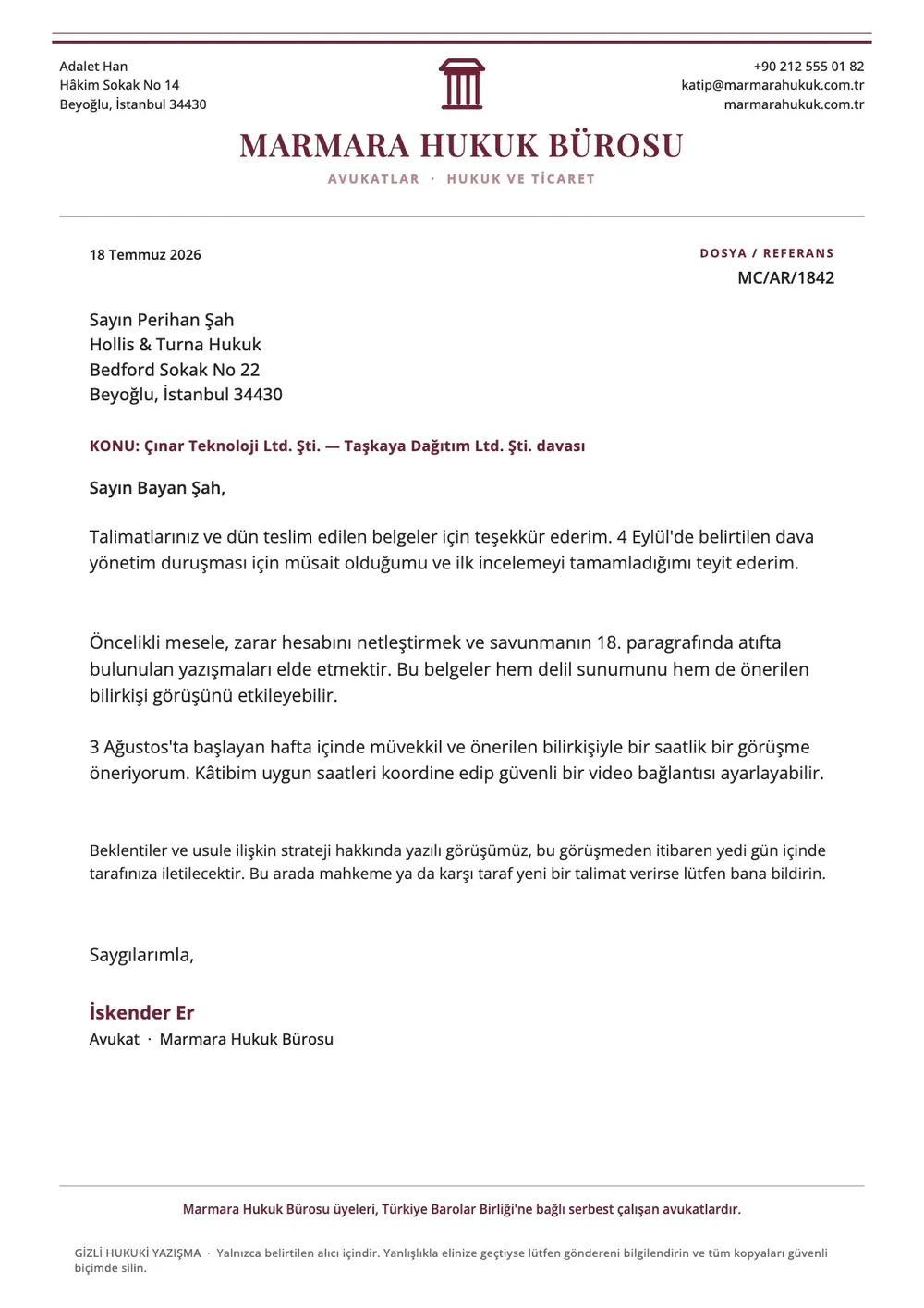 Geleneksel hukuk bürosu antetli kağıt şablonu