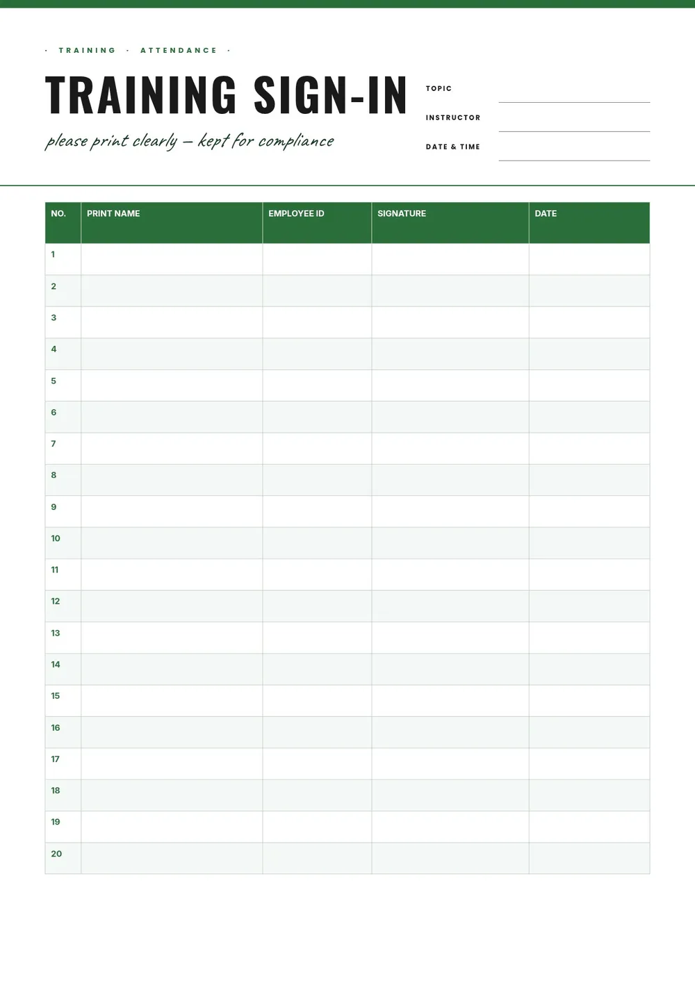 training-sign-in-sheet form
