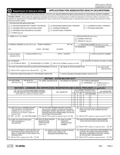 va-10-2850-c form