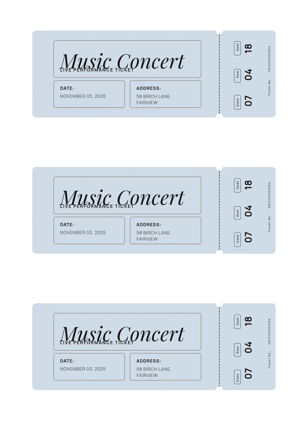 vintage concert ticket template