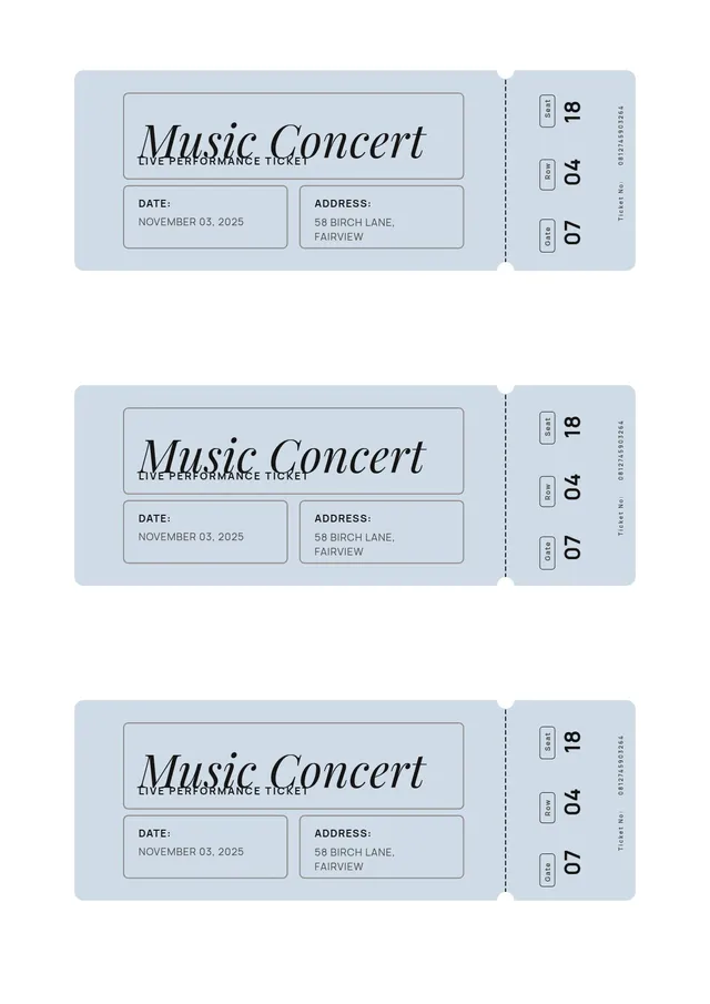 vintage concert ticket template