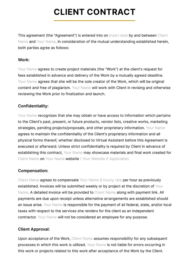 virtual-assistant-contract form